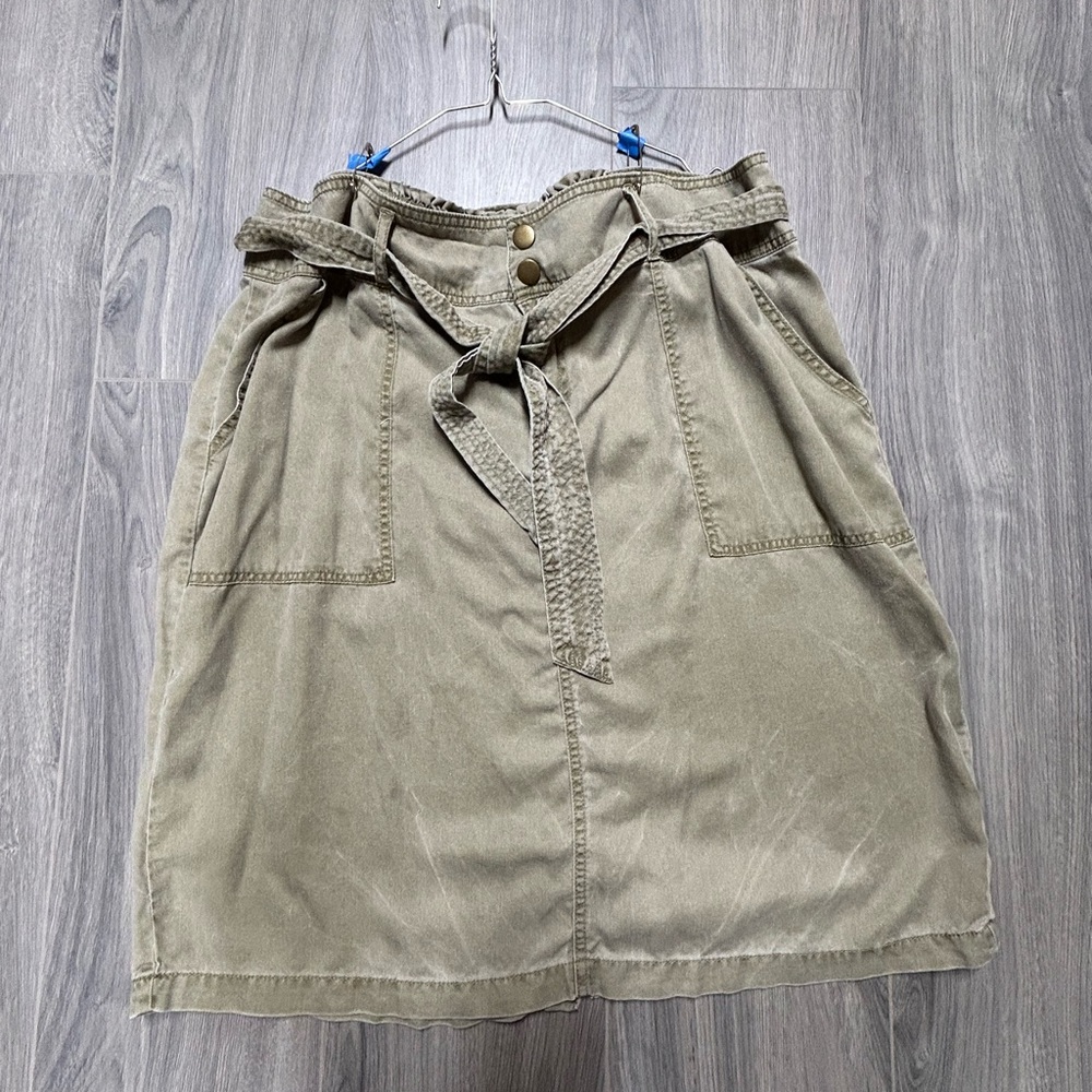 Khaki Belted Skirt